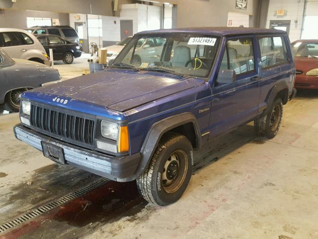 1J4FJ27S9SL507873 - 1995 JEEP CHEROKEE S BLUE photo 2