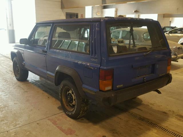 1J4FJ27S9SL507873 - 1995 JEEP CHEROKEE S BLUE photo 3