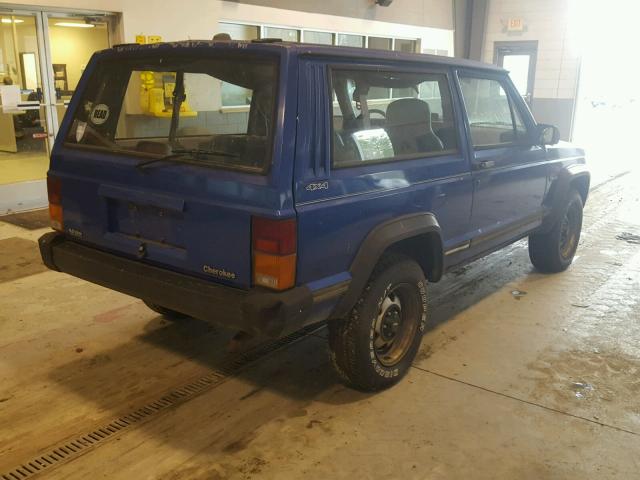 1J4FJ27S9SL507873 - 1995 JEEP CHEROKEE S BLUE photo 4