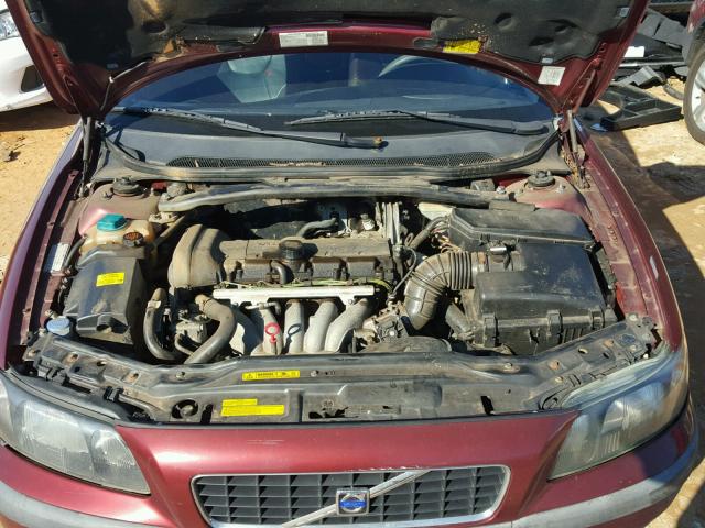 YV1RS61N212002301 - 2001 VOLVO S60 MAROON photo 7