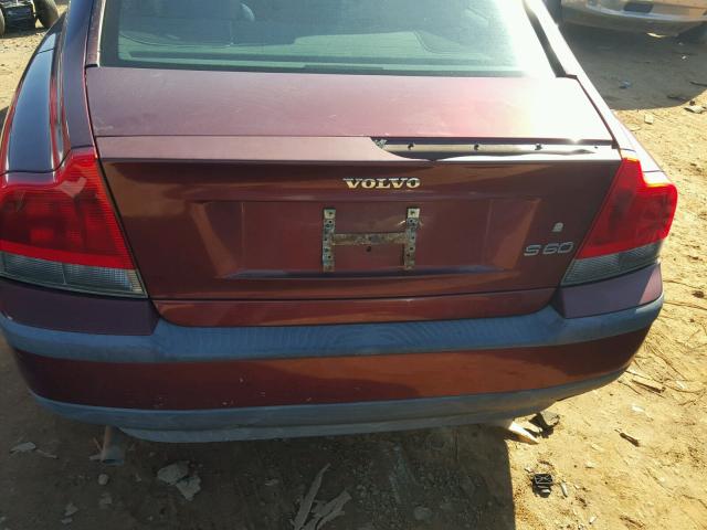 YV1RS61N212002301 - 2001 VOLVO S60 MAROON photo 9