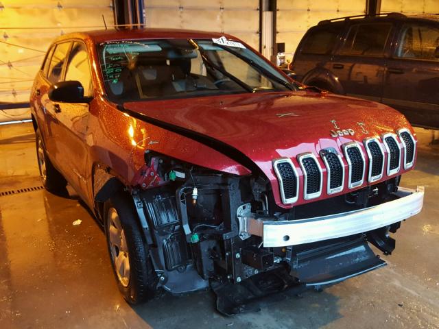 1C4PJMAB4EW179358 - 2014 JEEP CHEROKEE S RED photo 1