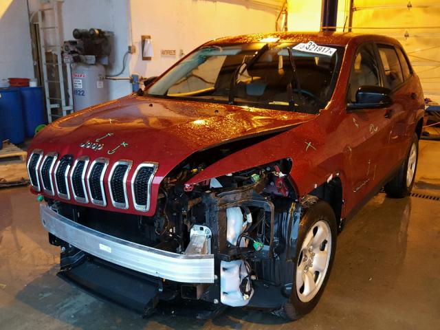 1C4PJMAB4EW179358 - 2014 JEEP CHEROKEE S RED photo 2