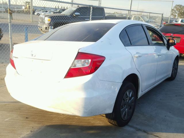 19XFB2F51CE037833 - 2012 HONDA CIVIC LX WHITE photo 4