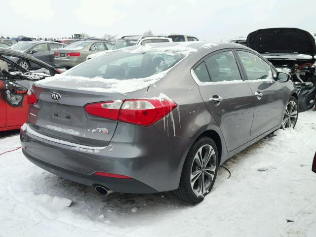 KNAFX4A89F5392891 - 2015 KIA FORTE EX GRAY photo 4