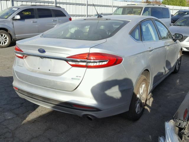 3FA6P0HD3HR380109 - 2017 FORD FUSION SE SILVER photo 4