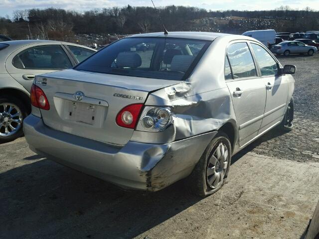 2T1BR32E43C102470 - 2003 TOYOTA COROLLA CE SILVER photo 4