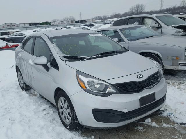 KNADM4A34E6394657 - 2014 KIA RIO LX SILVER photo 1