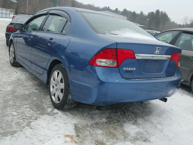 2HGFA16519H366124 - 2009 HONDA CIVIC LX BLUE photo 3