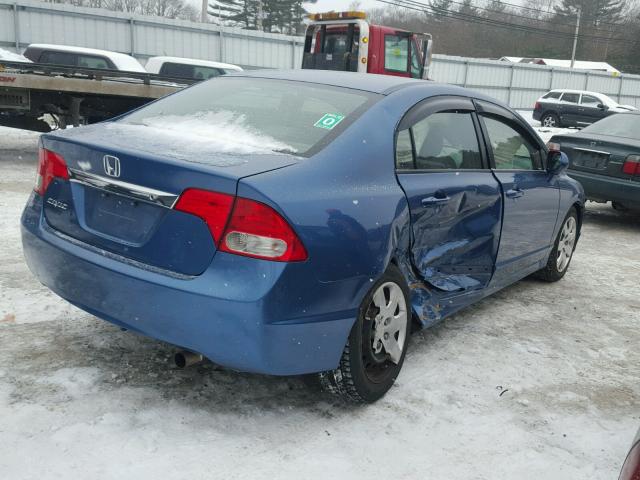 2HGFA16519H366124 - 2009 HONDA CIVIC LX BLUE photo 4