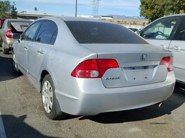 1HGFA16587L080626 - 2007 HONDA CIVIC LX SILVER photo 3