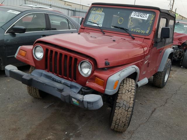 1J4FY19S3WP777070 - 1998 JEEP WRANGLER / RED photo 2