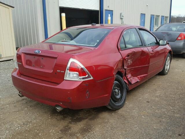 3FAHP07129R148196 - 2009 FORD FUSION SE RED photo 4