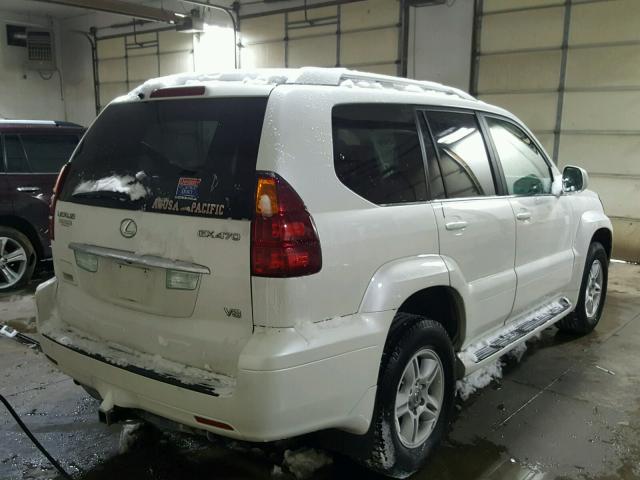 JTJBT20X950090925 - 2005 LEXUS GX 470 WHITE photo 4