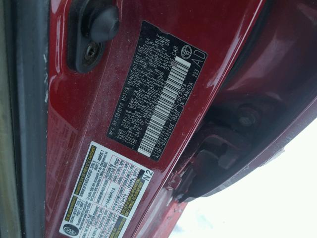 2T1BR30E85C323382 - 2005 TOYOTA COROLLA CE RED photo 10