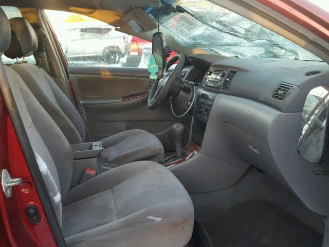 2T1BR30E85C323382 - 2005 TOYOTA COROLLA CE RED photo 5