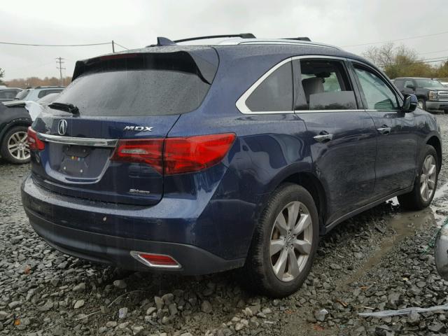 5FRYD4H80FB017964 - 2015 ACURA MDX ADVANC BLUE photo 4