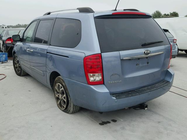 KNDMH4C77E6554330 - 2014 KIA SEDONA EX BLUE photo 3