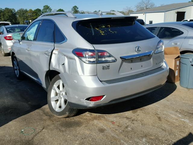 2T2BK1BA4CC140900 - 2012 LEXUS RX 350 SILVER photo 3