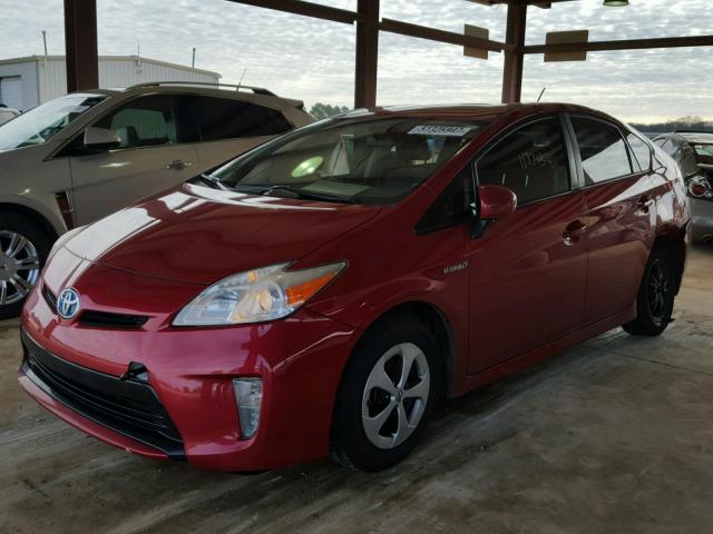 JTDKN3DU7C1582475 - 2012 TOYOTA PRIUS RED photo 2