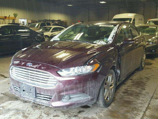 3FA6P0HR5DR199020 - 2013 FORD FUSION SE MAROON photo 2