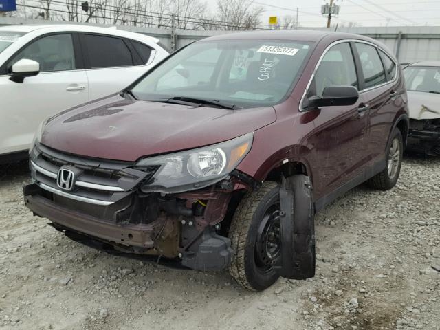 5J6RM4H33CL025988 - 2012 HONDA CR-V LX MAROON photo 2