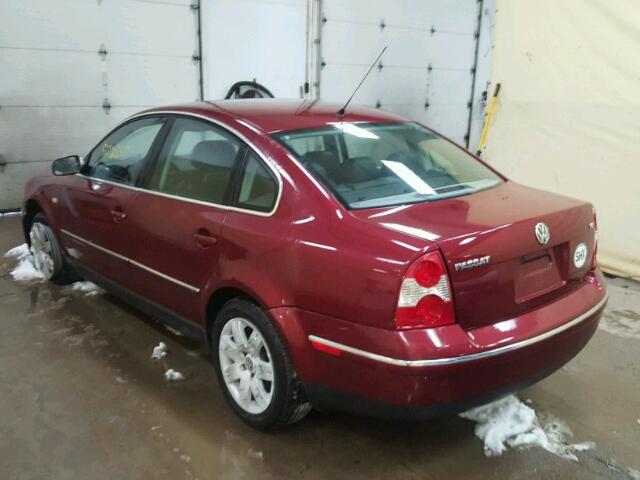 WVWRH63B72P304811 - 2002 VOLKSWAGEN PASSAT GLX MAROON photo 3