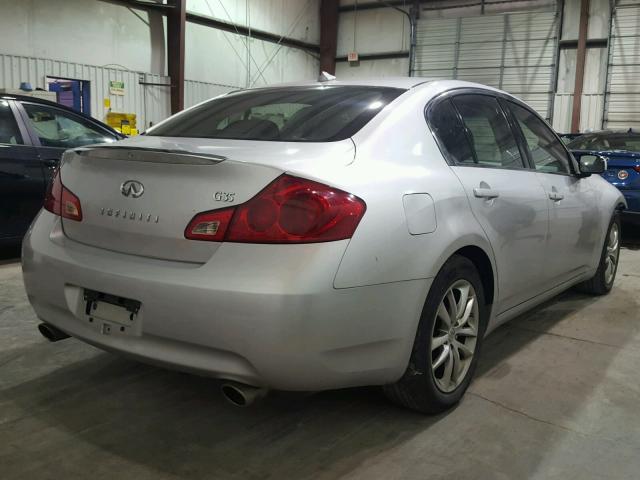 JNKBV61EX8M218411 - 2008 INFINITI G35 SILVER photo 4