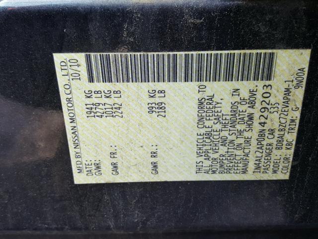 1N4AL2AP0BN429203 - 2011 NISSAN ALTIMA BAS GRAY photo 10