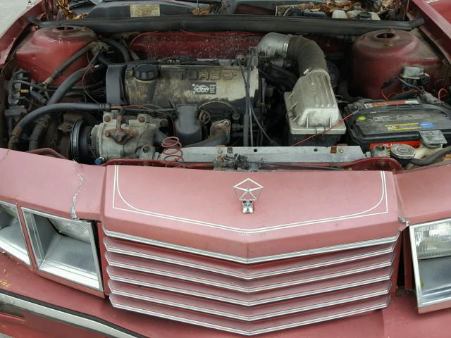 1B3BV55E6FG191002 - 1985 DODGE 600 BURGUNDY photo 7