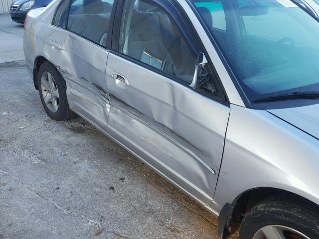 2HGES26764H528130 - 2004 HONDA CIVIC EX SILVER photo 9