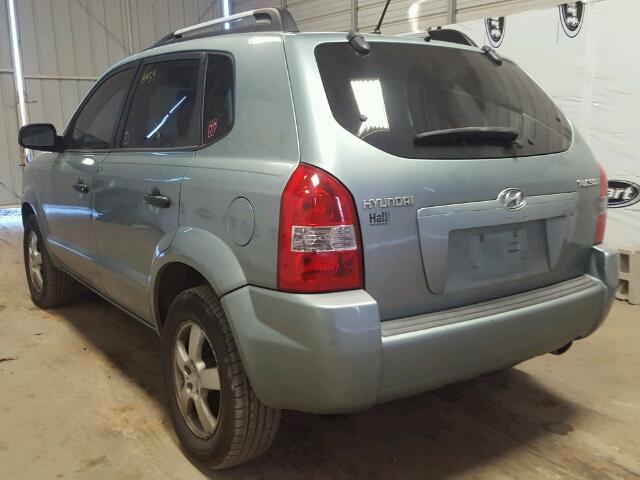 KM8JM12B08U710044 - 2008 HYUNDAI TUCSON GLS TEAL photo 3