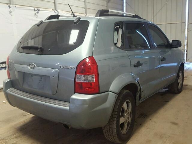 KM8JM12B08U710044 - 2008 HYUNDAI TUCSON GLS TEAL photo 4