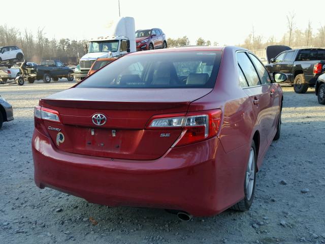 4T1BF1FK3EU803323 - 2014 TOYOTA CAMRY L RED photo 4