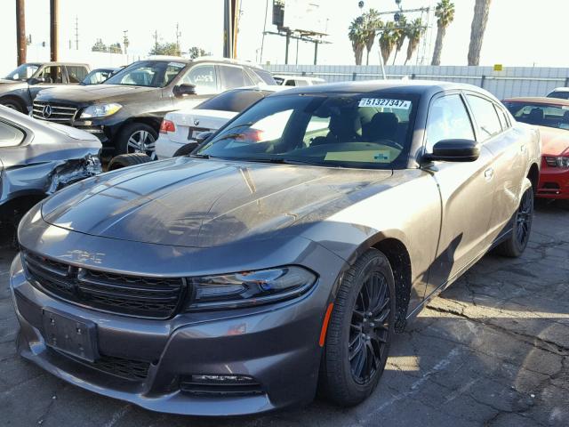 2C3CDXHG6GH319408 - 2016 DODGE CHARGER SX CHARCOAL photo 2