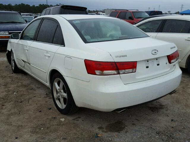 5NPEU46F57H213326 - 2007 HYUNDAI SONATA SE WHITE photo 3