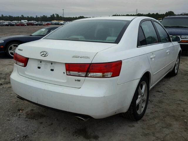 5NPEU46F57H213326 - 2007 HYUNDAI SONATA SE WHITE photo 4