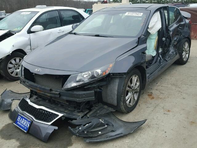 KNAGN4A72B5122817 - 2011 KIA OPTIMA EX GRAY photo 2