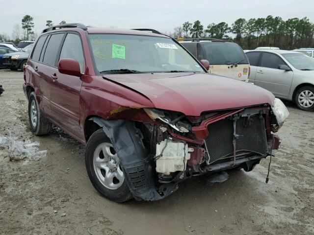 JTEGP21A240025397 - 2004 TOYOTA HIGHLANDER MAROON photo 1