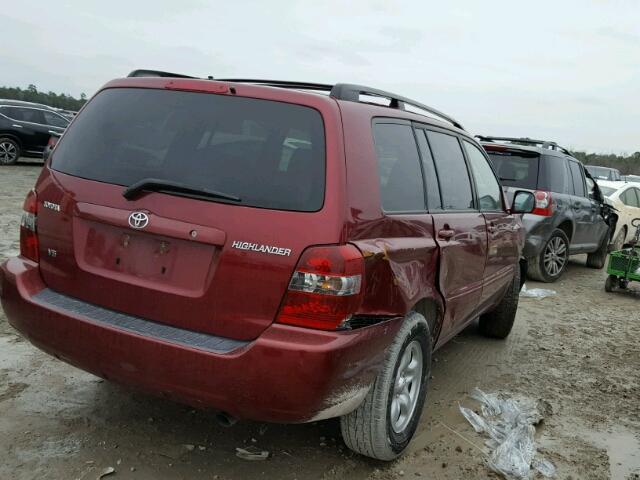 JTEGP21A240025397 - 2004 TOYOTA HIGHLANDER MAROON photo 4