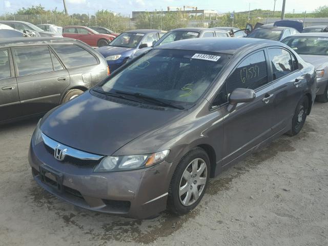 2HGFA1F51AH572161 - 2010 HONDA CIVIC LX GRAY photo 2