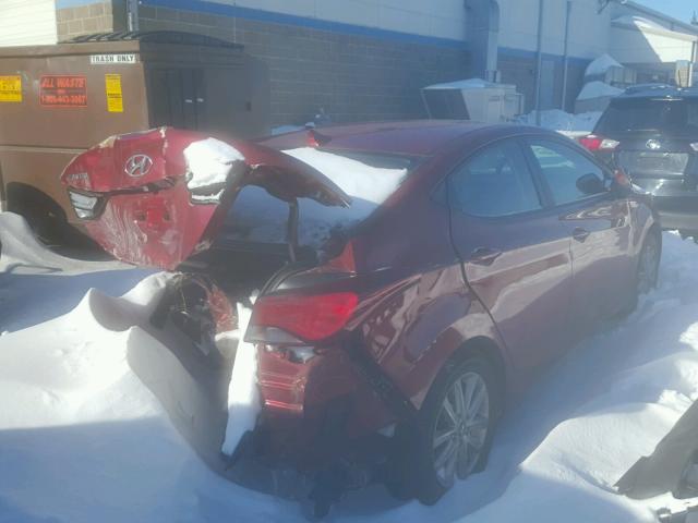 5NPDH4AE4FH583003 - 2015 HYUNDAI ELANTRA SE RED photo 4