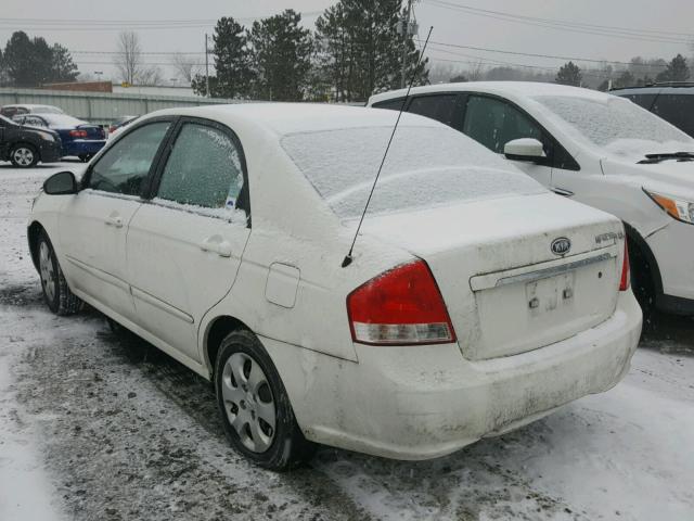 KNAFE222195660146 - 2009 KIA SPECTRA EX WHITE photo 3