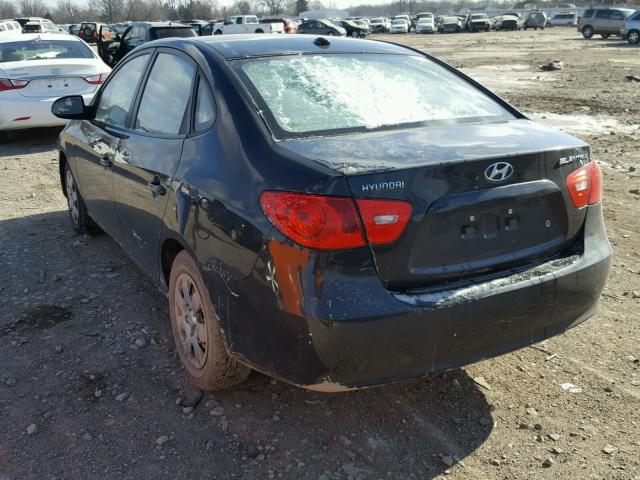 KMHDU46D09U637415 - 2009 HYUNDAI ELANTRA GL BLACK photo 3