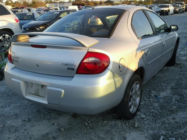 1B3ES56C94D527050 - 2004 DODGE NEON SXT SILVER photo 4