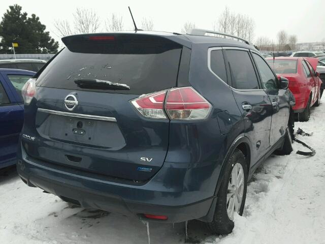 5N1AT2MT6EC790286 - 2014 NISSAN ROGUE S BLUE photo 4