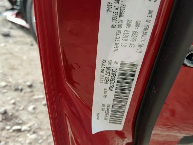 1C3CDFCB8ED673110 - 2014 DODGE DART LIMIT RED photo 10