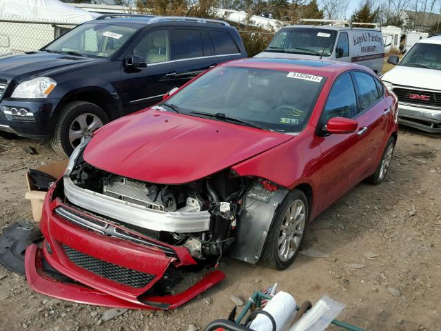 1C3CDFCB8ED673110 - 2014 DODGE DART LIMIT RED photo 2