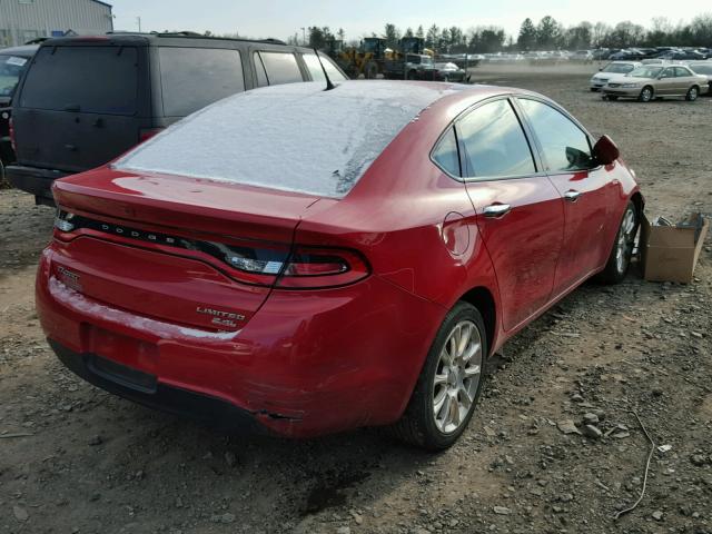 1C3CDFCB8ED673110 - 2014 DODGE DART LIMIT RED photo 4