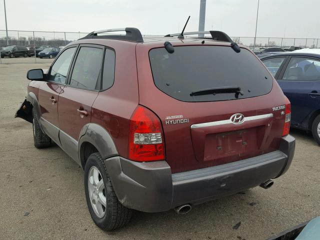 KM8JN12D95U085783 - 2005 HYUNDAI TUCSON GLS BURGUNDY photo 3